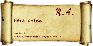 Máté Amina névjegykártya